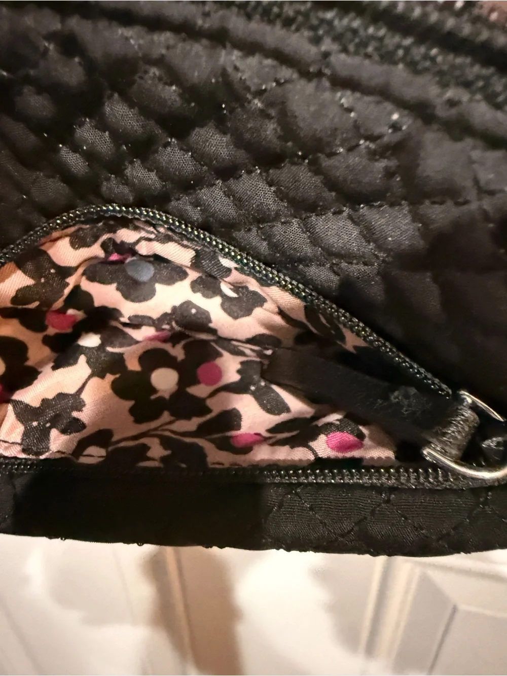 Vera Bradley Black Quilted Messenger Crossbody